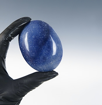 Blue Quartz Palm Stone