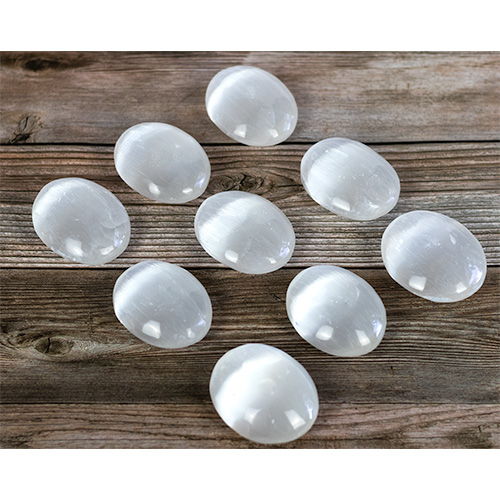 Selenite Palm Stone