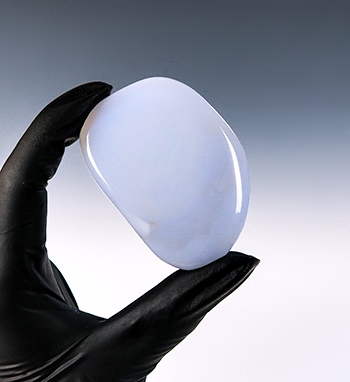 Blue Chalcedony Palm Stone