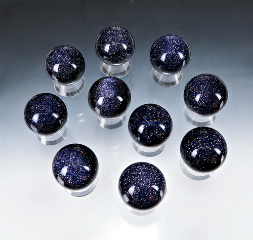 Blue Goldstone Sphere 10 Pack