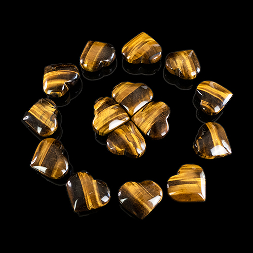 Tiger Eye Heart  Small 15 Pack