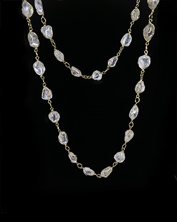 Beggar Bead Necklace, Clear Quartz