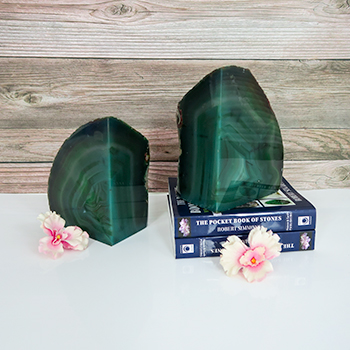 Agate Bookends Green