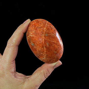 Orange Calcite Palm Stone