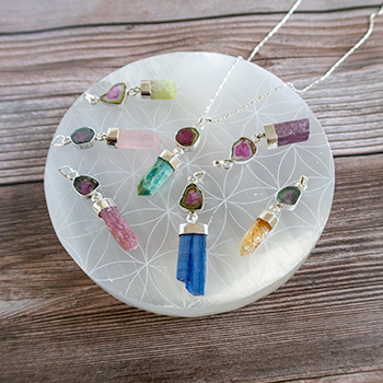 Watermelon Tourmaline w/ Point Pendant