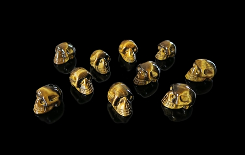 Skull, Tiger Eye 10 Pack