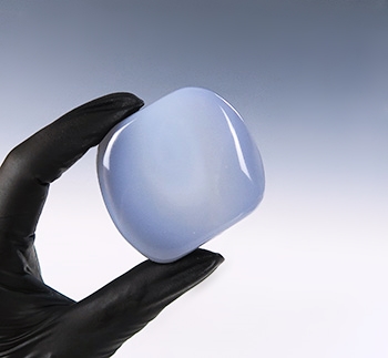Blue Chalcedony Palm Stone