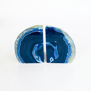 Agate Bookends Blue