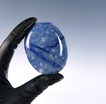 Blue Quartz Palm Stone