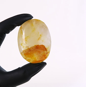 Hematoidal in Quartz Palm Stone