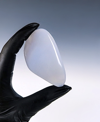 Blue Chalcedony Palm Stone