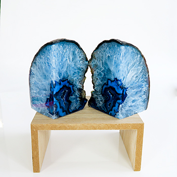 Agate Bookends Blue