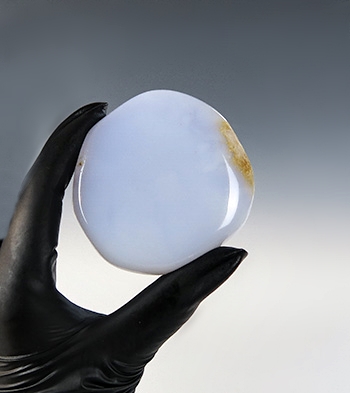 Blue Chalcedony Palm Stone