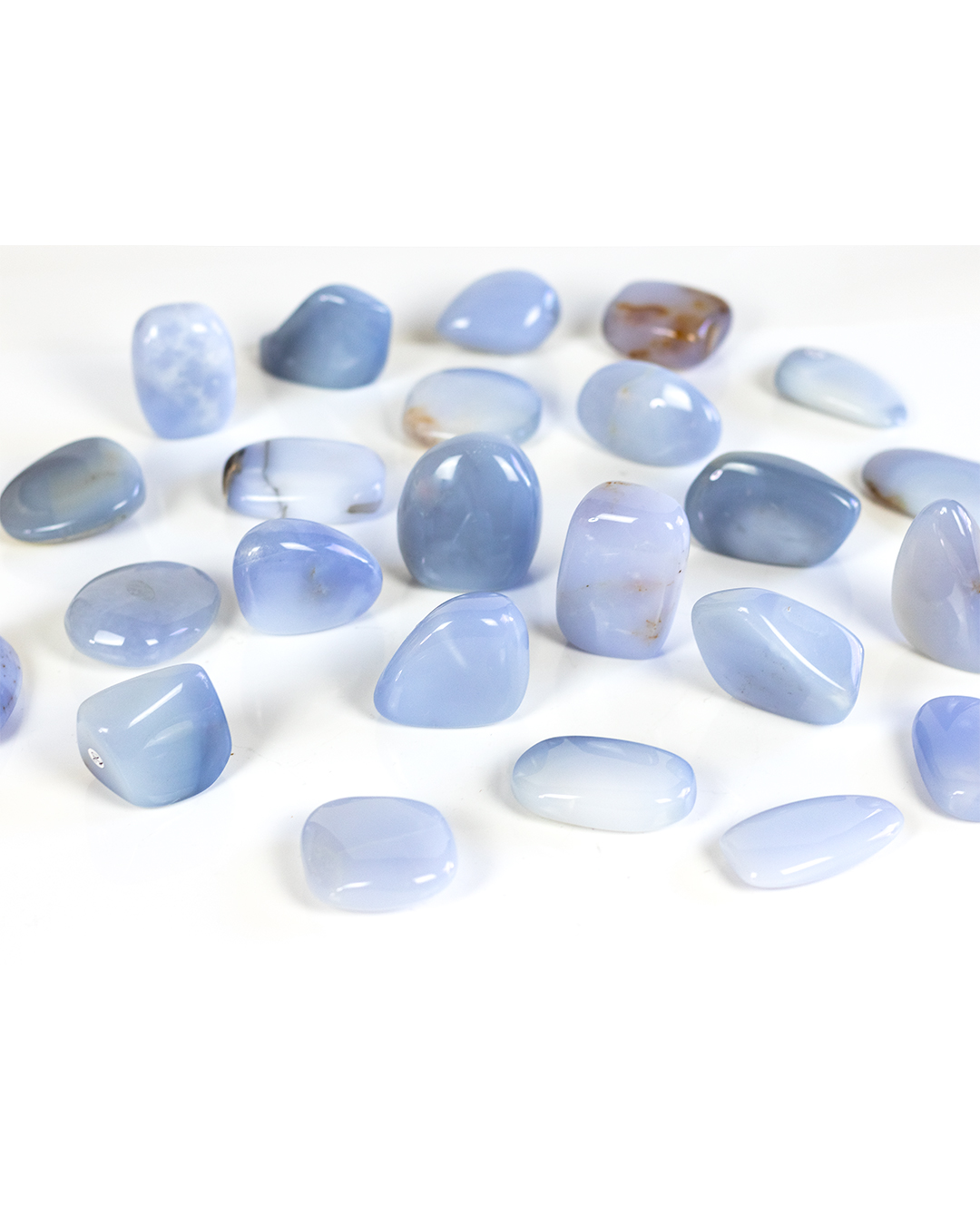Blue Chalcedony Palm Stone