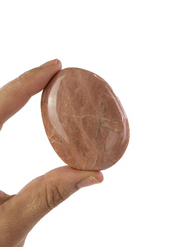 Peach Moonstone Palm Stone