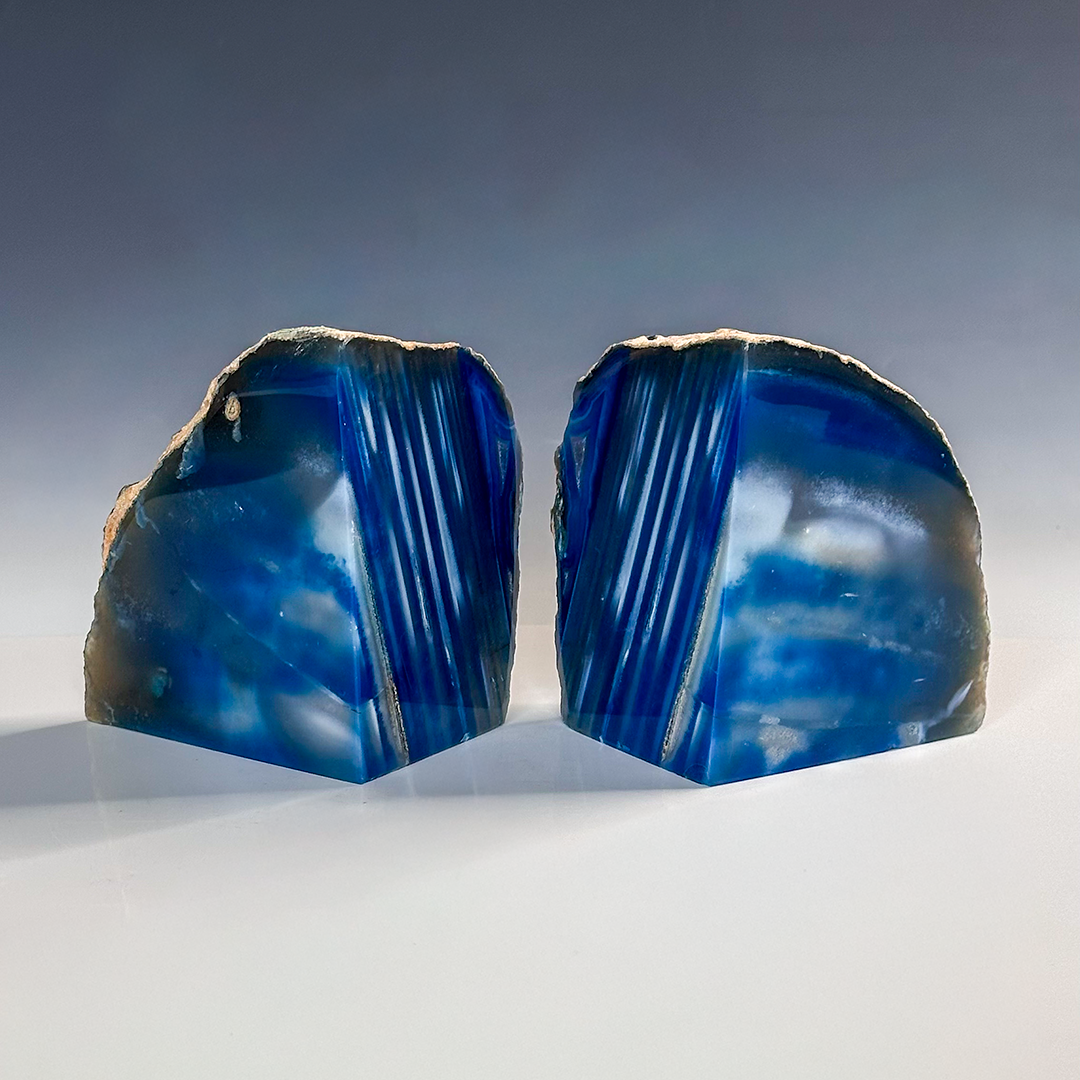 Agate Bookends Blue