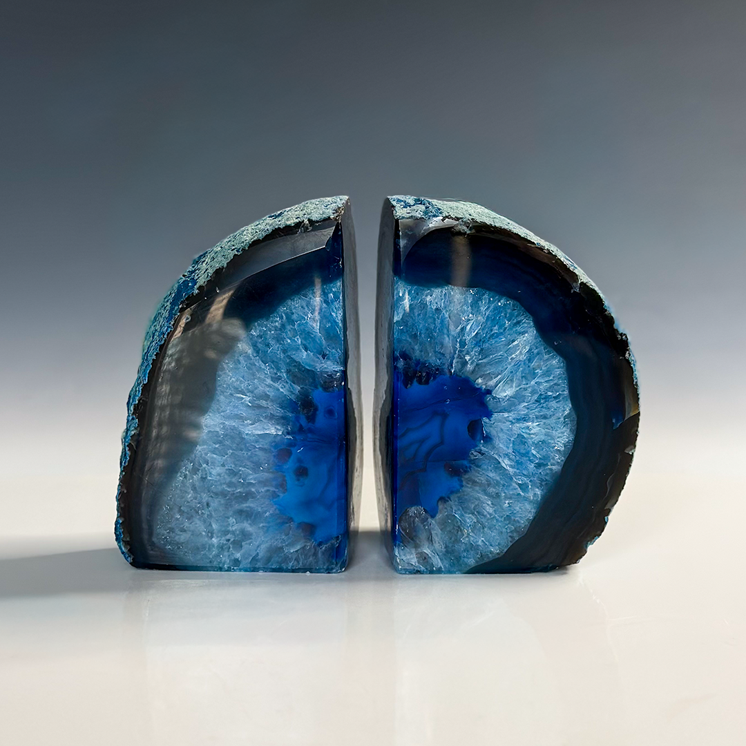 Agate Bookends Blue