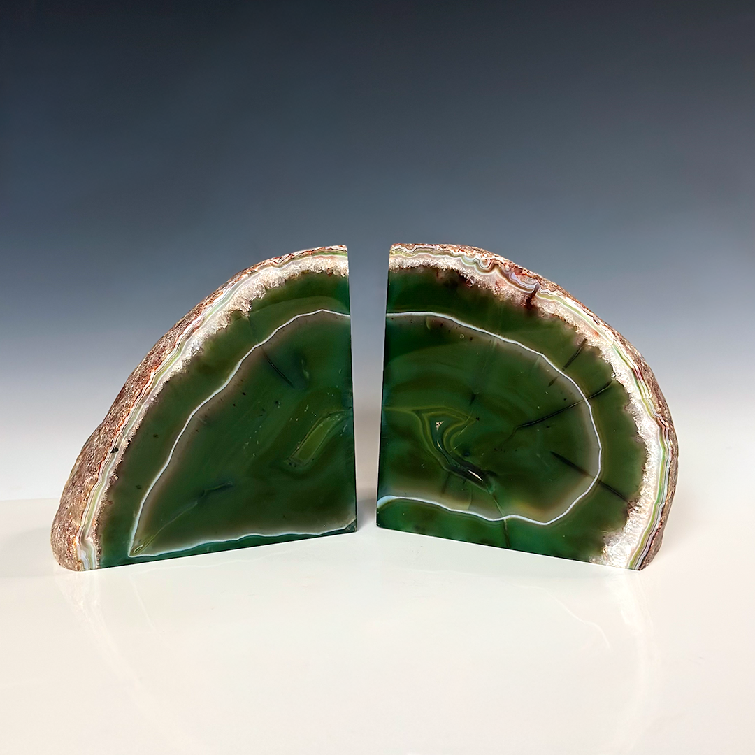 Agate Bookends Green