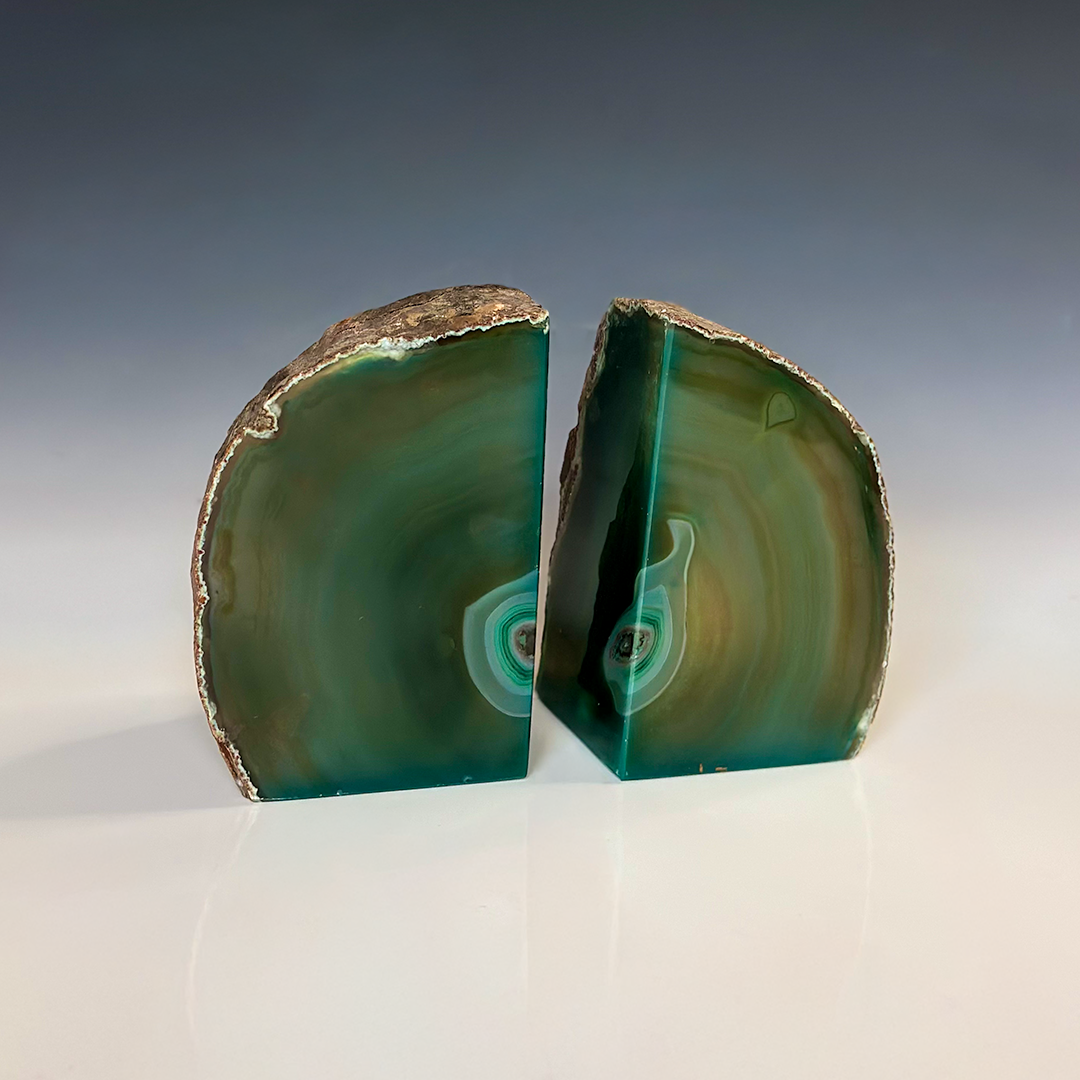 Agate Bookends Green