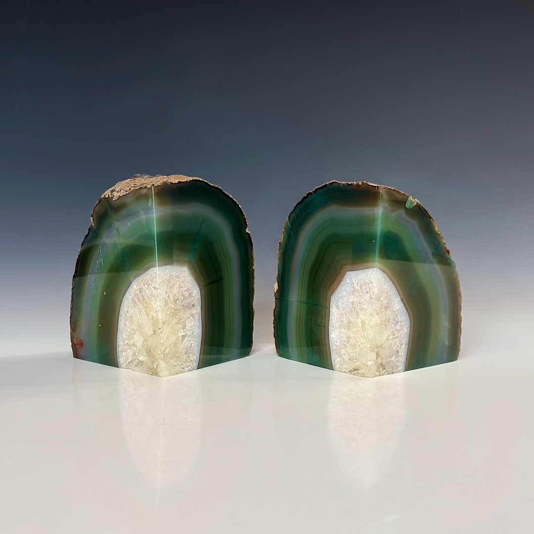 Agate Bookends Green