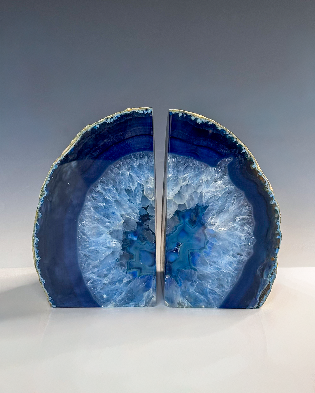 Agate Bookends Blue