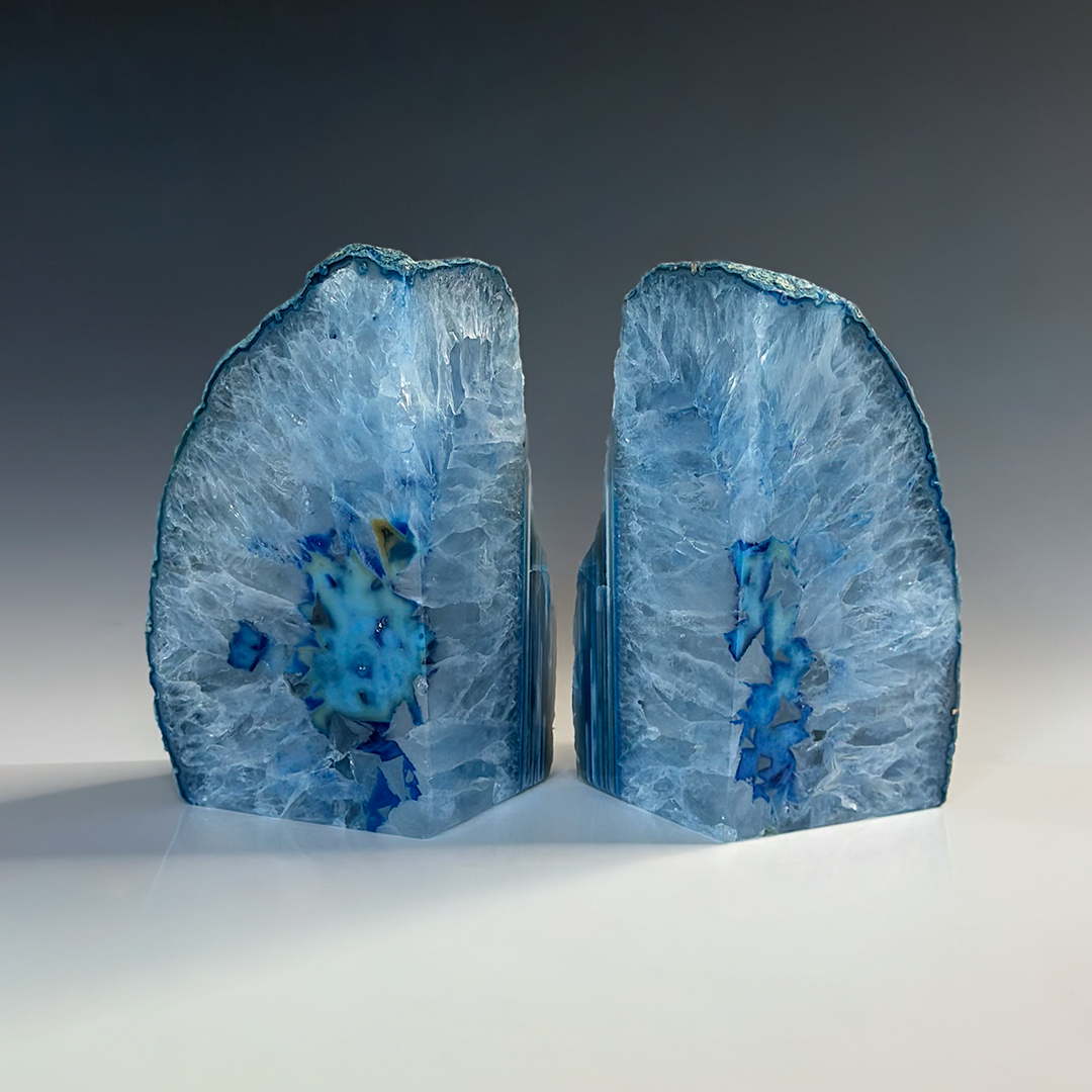 Agate Bookends Blue