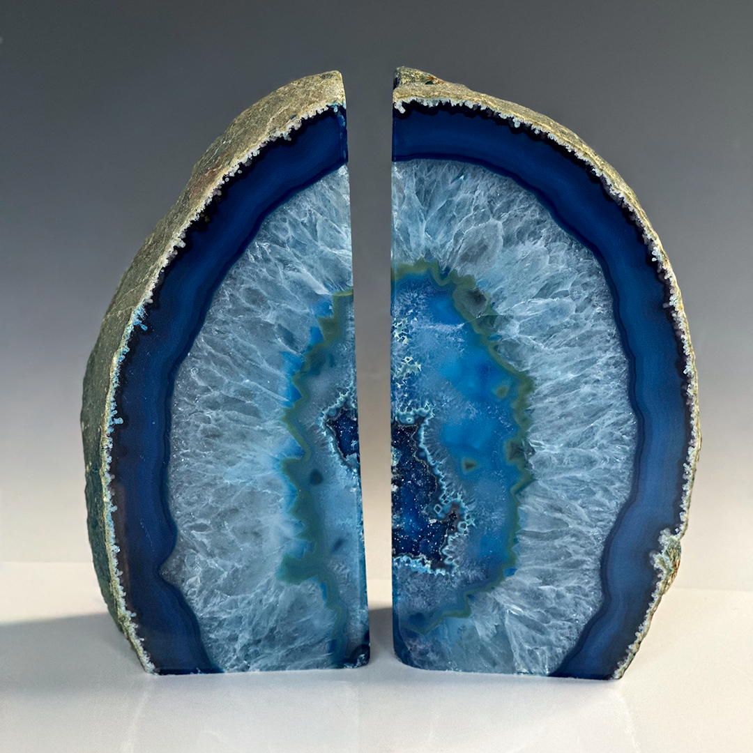 Agate Bookends Blue
