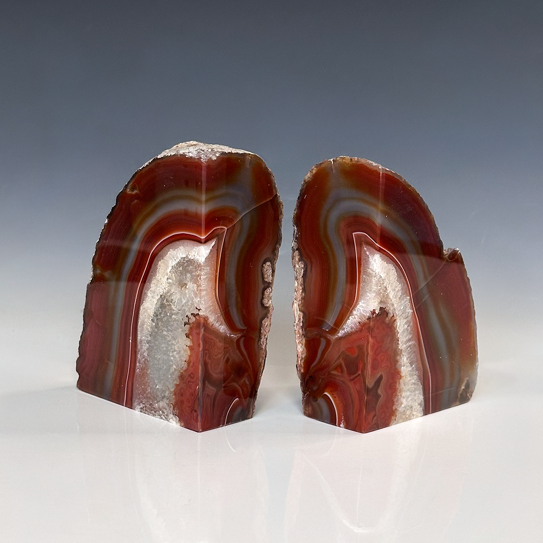 Agate Bookends Red