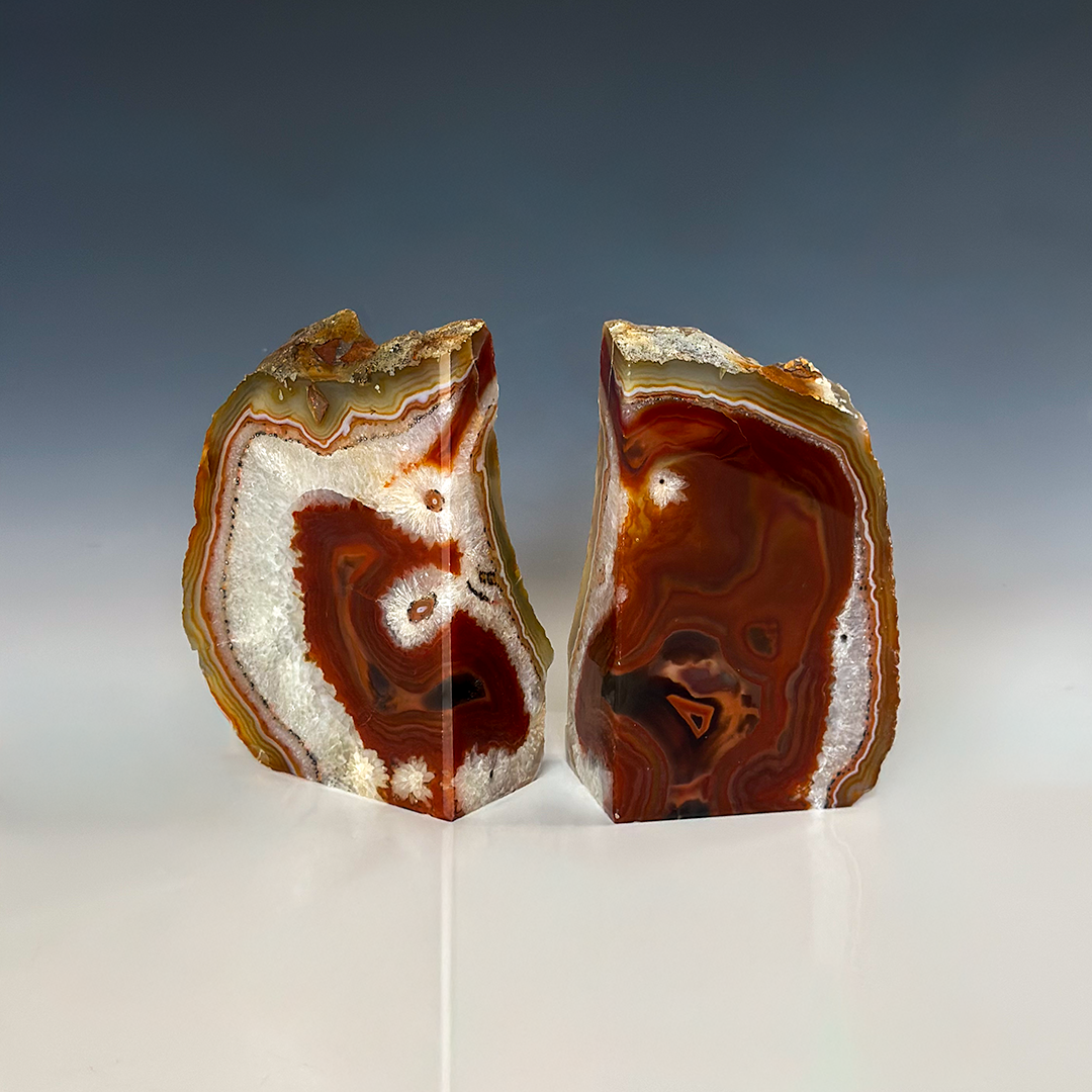 Agate Bookends Red