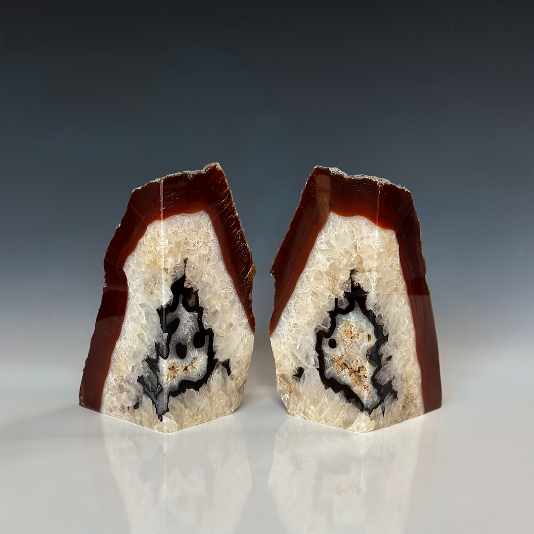 Agate Bookends Red