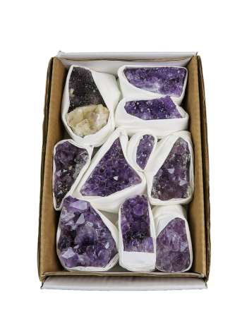 Amethyst Cluster Carved Gemstones Set