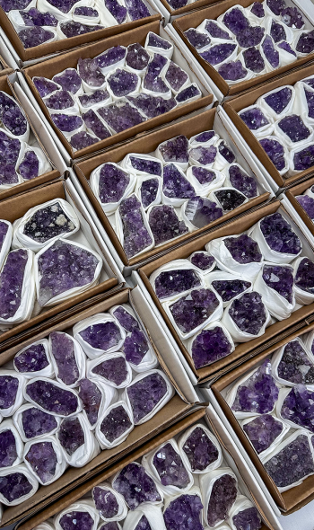 Amethyst Cluster Carved Gemstones Set (Unit)