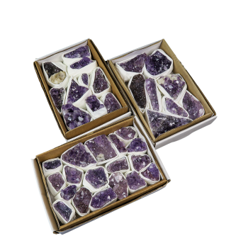 Amethyst Cluster Carved Gemstones Set (Unit) #4