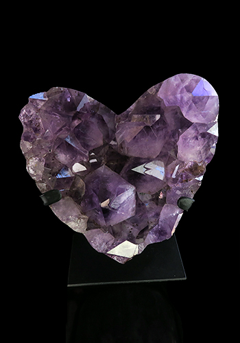 Amethyst Cluster Heart On Metal Base