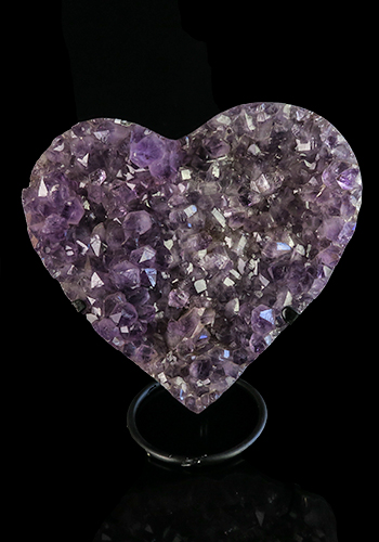 Amethyst Cluster Heart On Metal Base