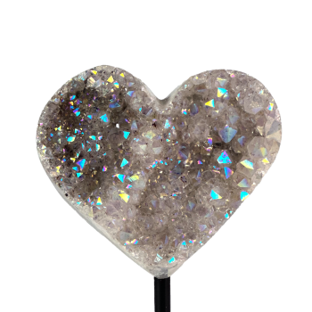 Angel Aura  Heart Cluster On Metal Base