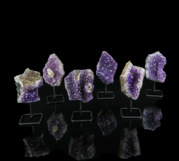 Amethyst Cluster On Metal Base Small 6 Pack