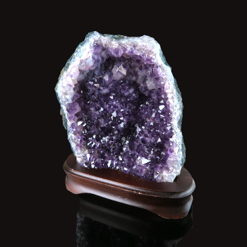 Amethyst Cluster On Wood Base