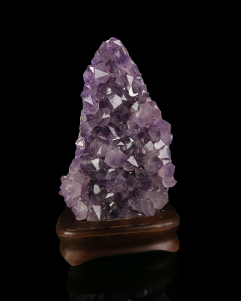 Amethyst Cluster On Wood Base