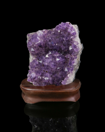Amethyst Cluster On Wood Base