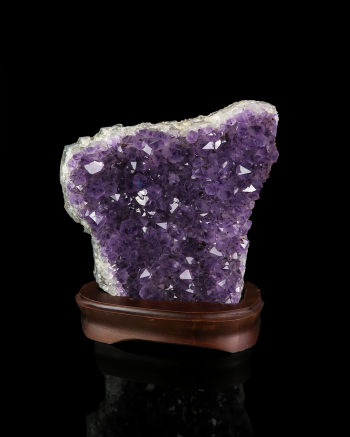 Amethyst Cluster On Wood Base