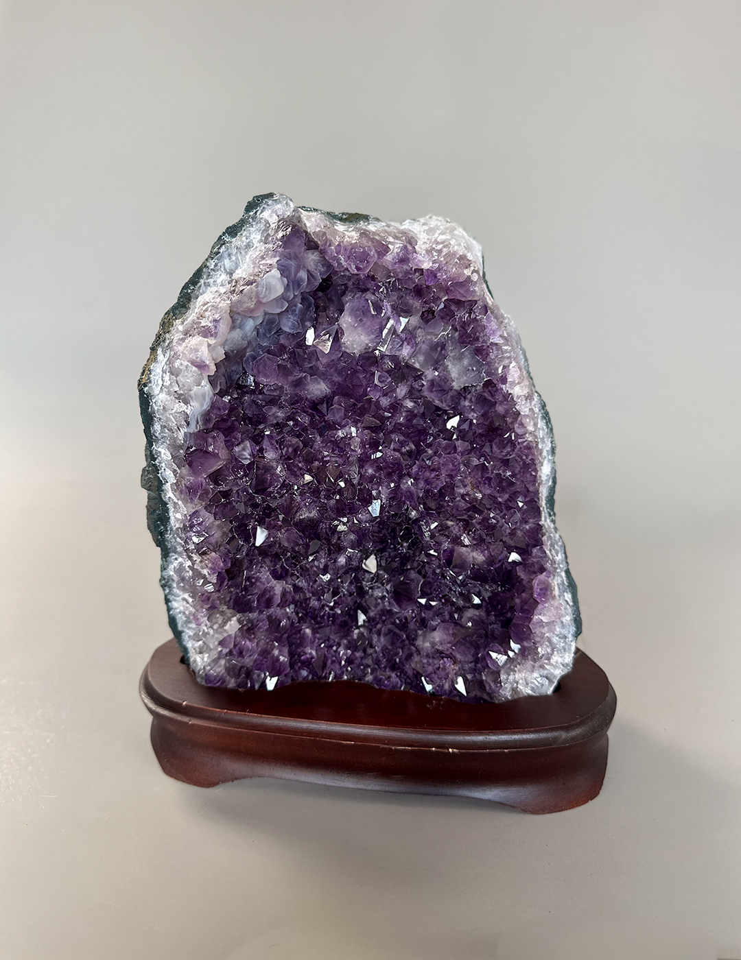 Amethyst Cluster On Wood Base