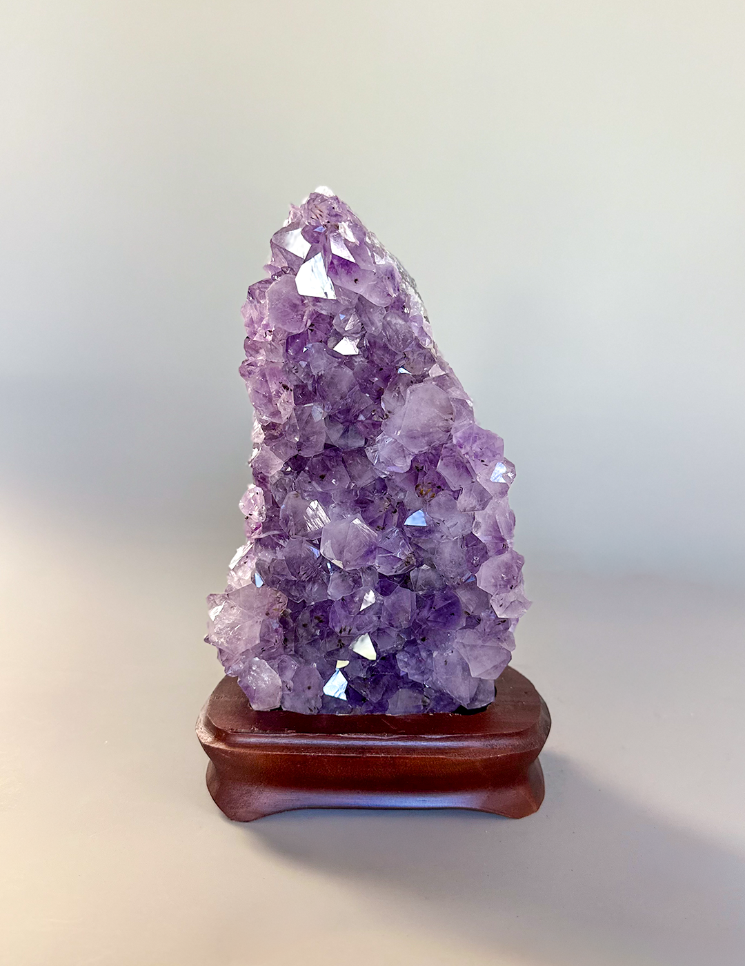Amethyst Cluster On Wood Base