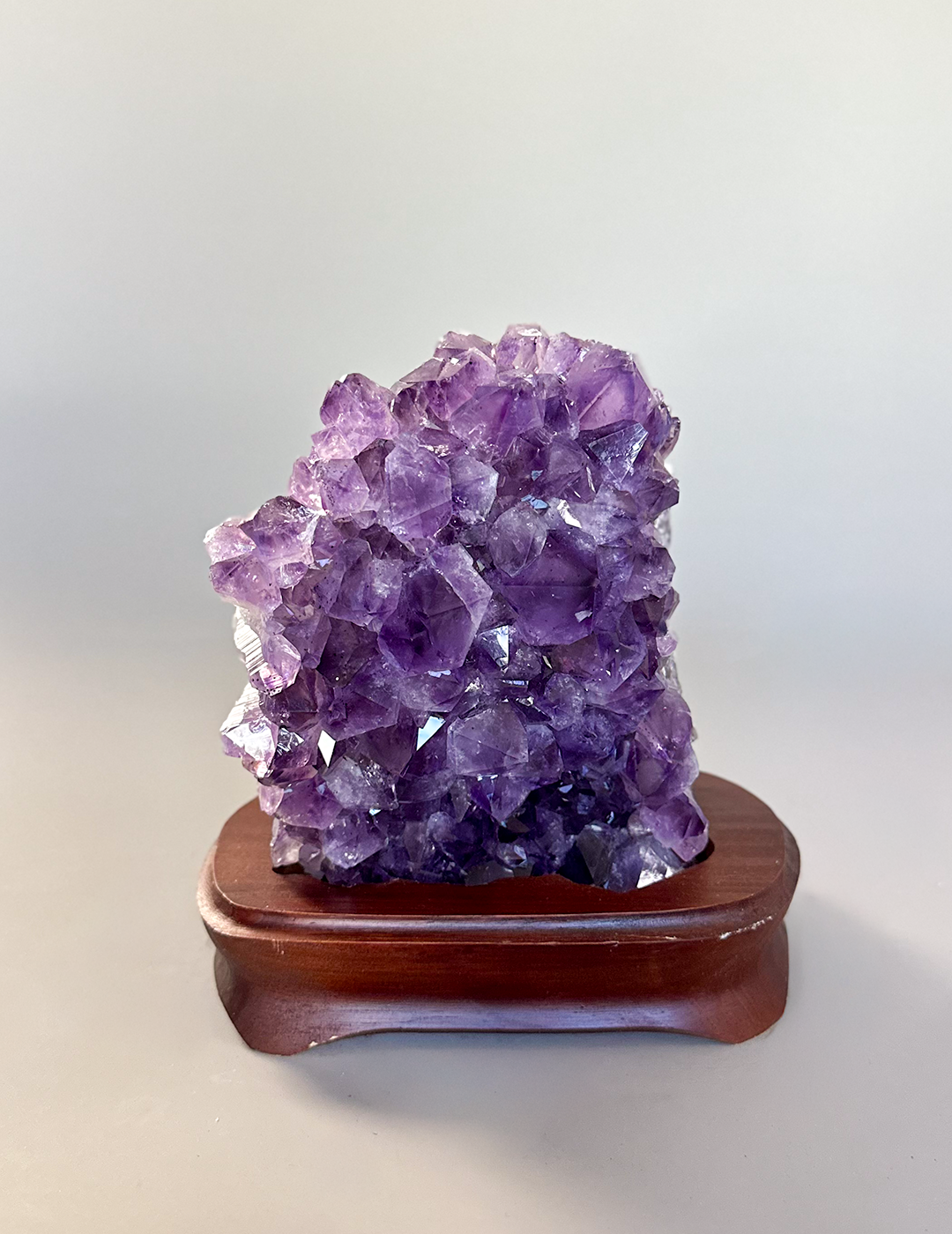 Amethyst Cluster On Wood Base