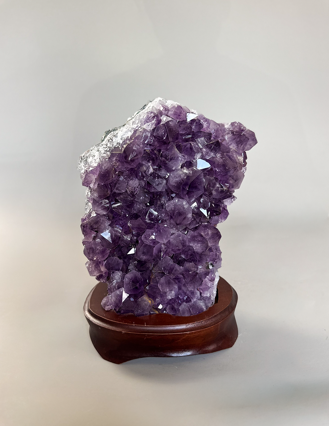Amethyst Cluster On Wood Base