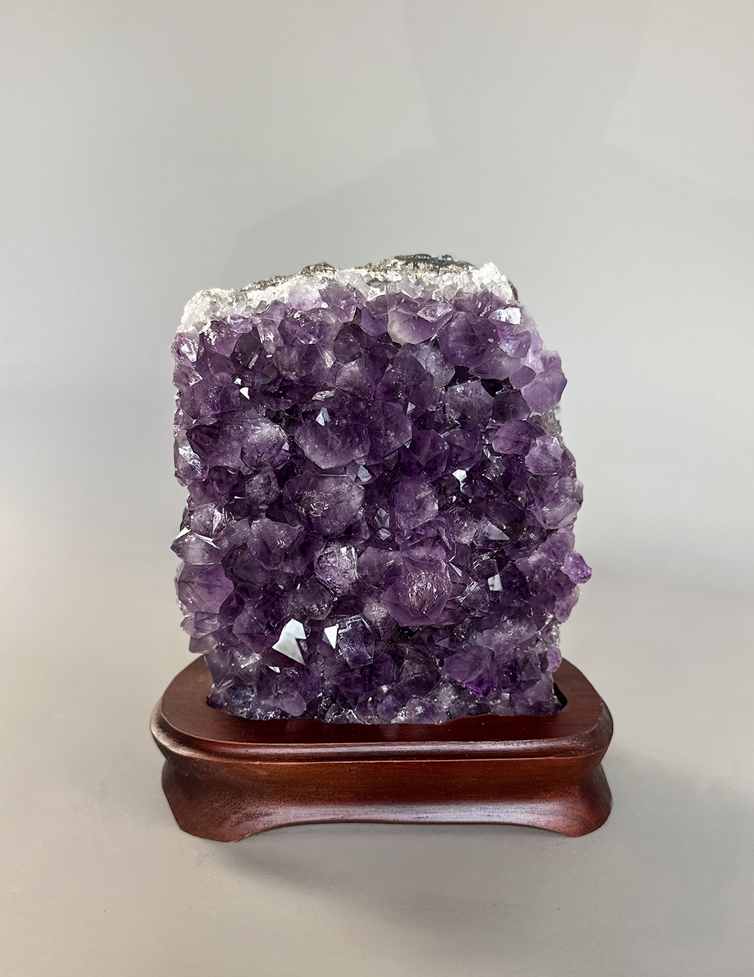 Amethyst Cluster On Wood Base