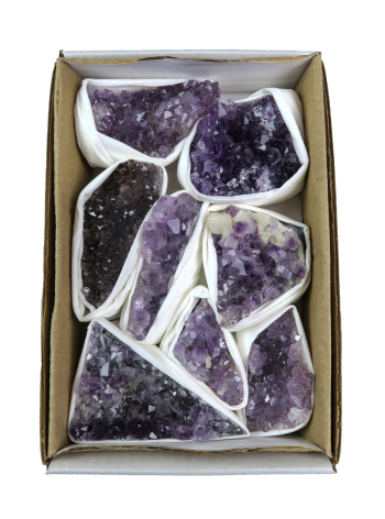 Amethyst Cluster Carved Gemstones Set