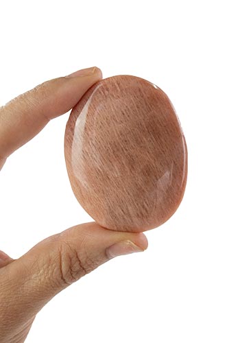 Peach Moonstone Palm Stone