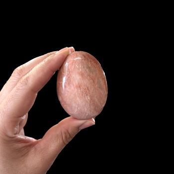 Peach Moonstone Palm Stone