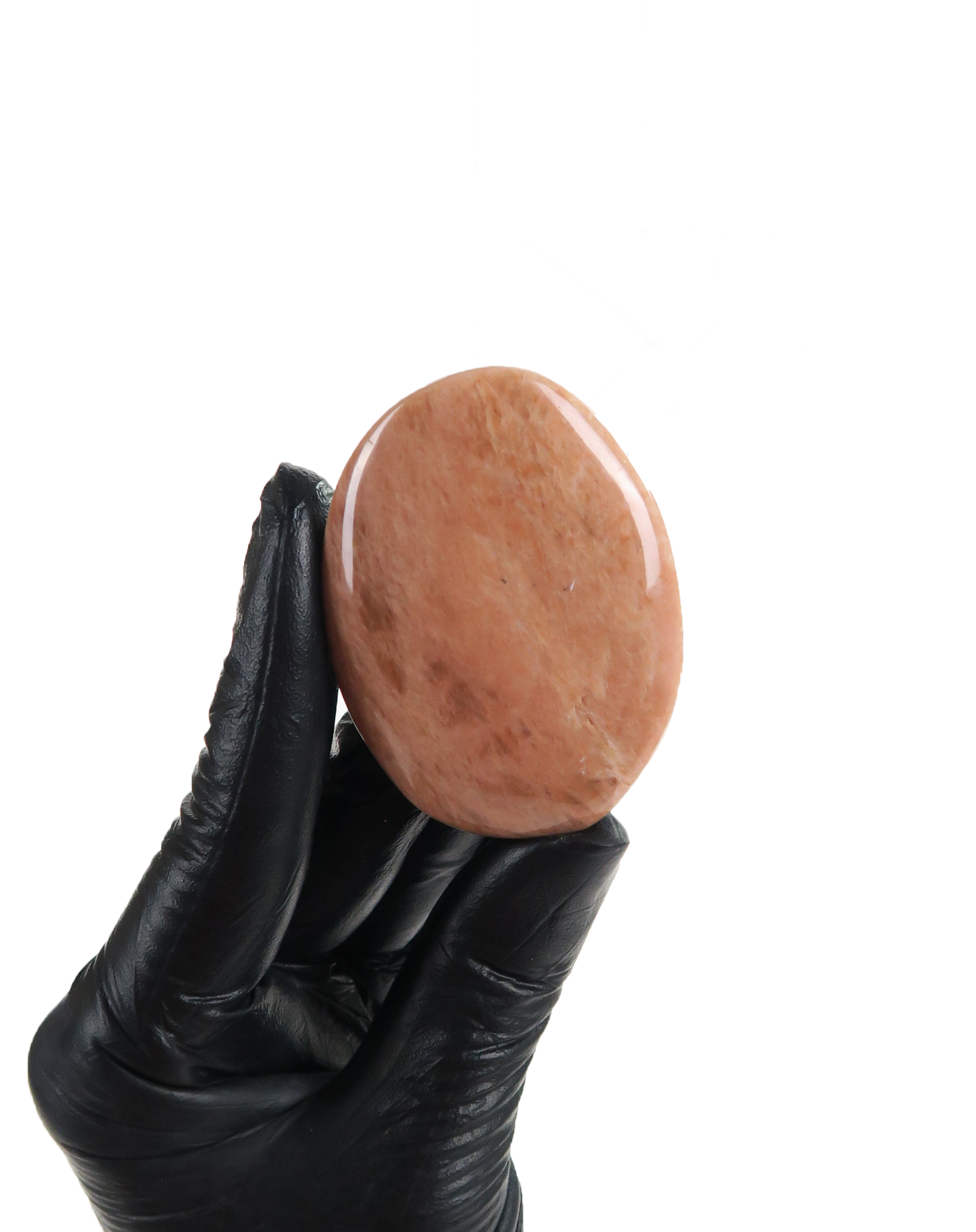 Peach Moonstone Palm Stone